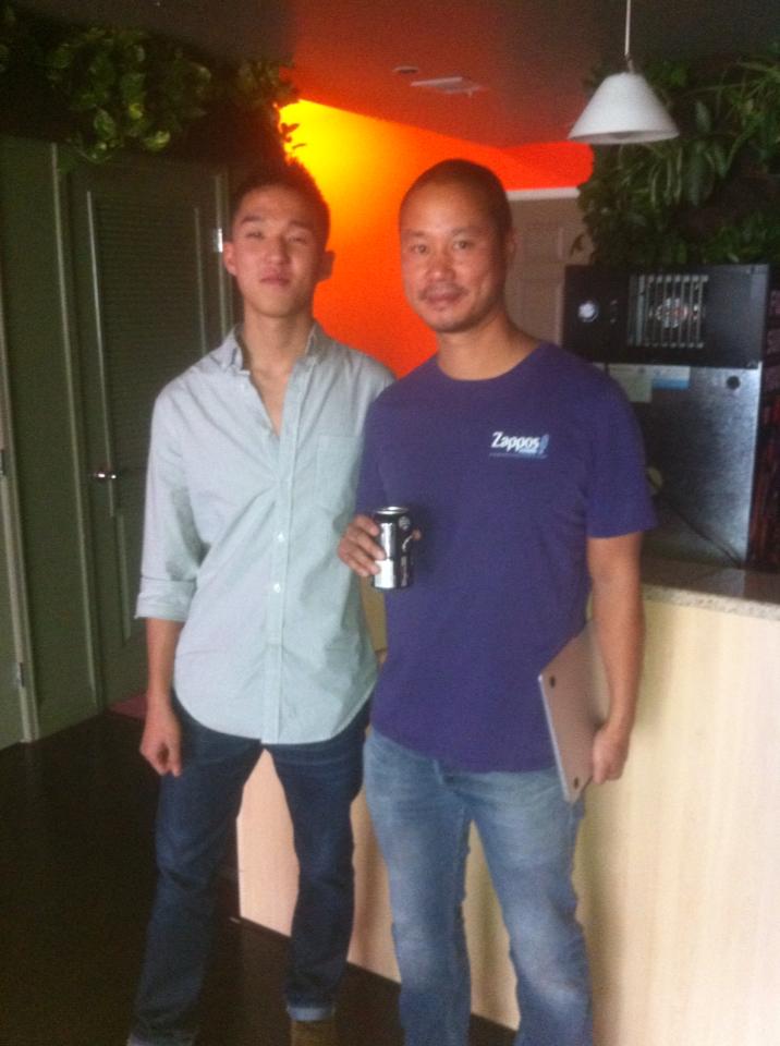 Larry Yu with Tony Hseih, in the "Jungle Room" at his place.